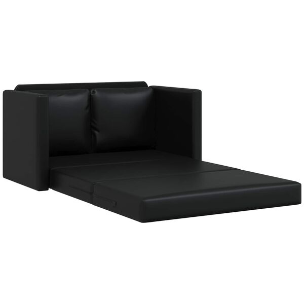 vidaXL Sammenleggbar Sofa seng Svart 112 x 60 x 55 cm PVC