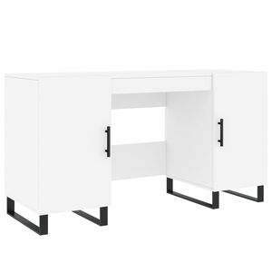 vidaXL Skrivebord hvit 140x50x75 cm konstruert tre