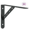 vidaXL Hyllebraketter 4 stk 30x2,5x15,5 cm svart rustfritt st&aring;l