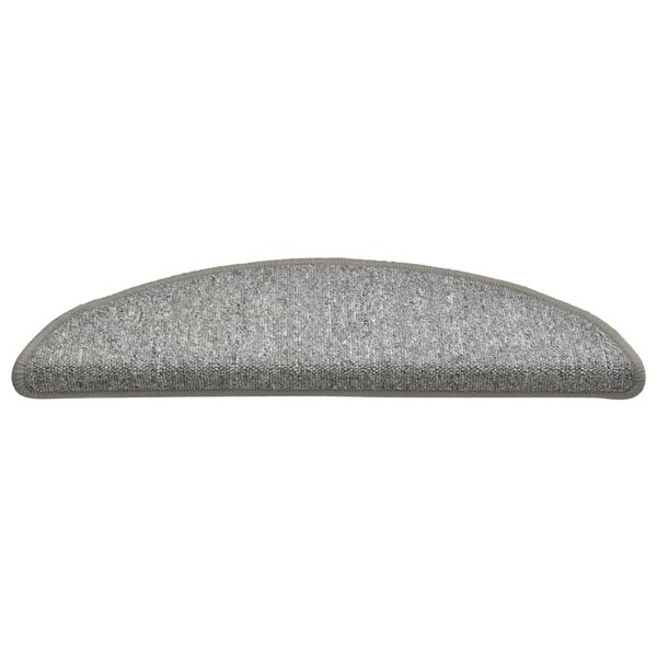 vidaXL Trappematter 30 stk 56x17x3 cm lysegrå halvrund