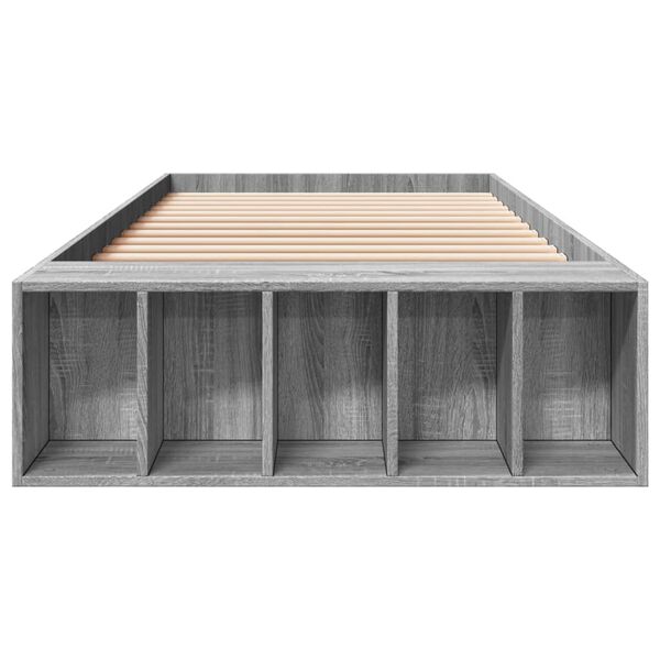 vidaXL Sengeramme grå sonoma 75x190 cm konstruert tre