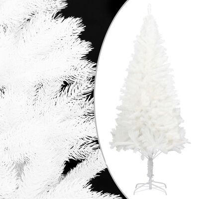 vidaXL Forhåndsbelyst kunstig juletre med kulesett hvit 240 cm