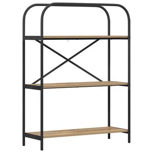vidaXL Bokhylle 3 niv&aring;er 80 x 30 x 109 cm Konstruert tre Artisan Eik