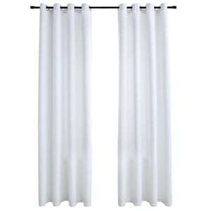 vidaXL Lystette gardiner med metallringer 2 stk offwhite 140x175 cm