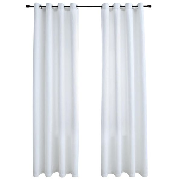 vidaXL Lystette gardiner med metallringer 2 stk offwhite 140x175 cm
