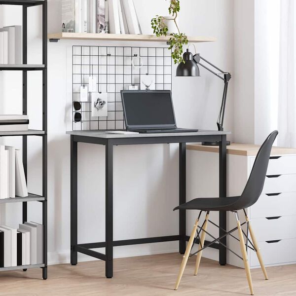 vidaXL bord Gr&aring; Sonoma 100 x 50 x 76,5 cm Konstruksjonsvirke og st&aring;l