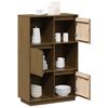 vidaXL Highboard honningbrun 74x35x117 cm heltre furu