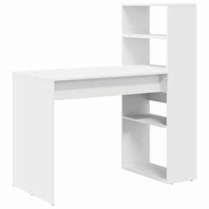 vidaXL Skrivebord Hvit Konstruert tre 113 x 54 x 120 cm