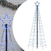 vidaXL LED Juletre med Spikes 220 LEDs Bl&aring; 180 cm