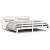 vidaXL Sengeramme med hodegavl hvit 200x200 cm heltre furu