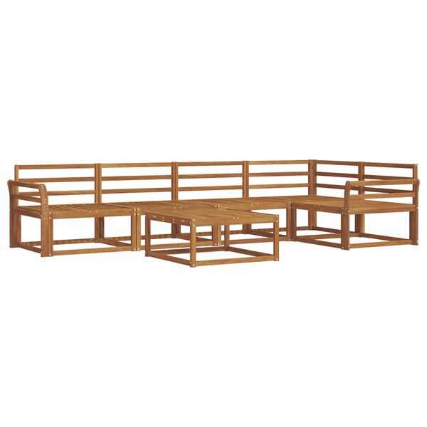 vidaXL Utend&oslash;rs sofa-sett 6 pcs Naturlig Solid akasietre