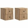 vidaXL Vegghengt Nattbord 2 pcs Artisan eik 33 x 34,5 x 40 cm