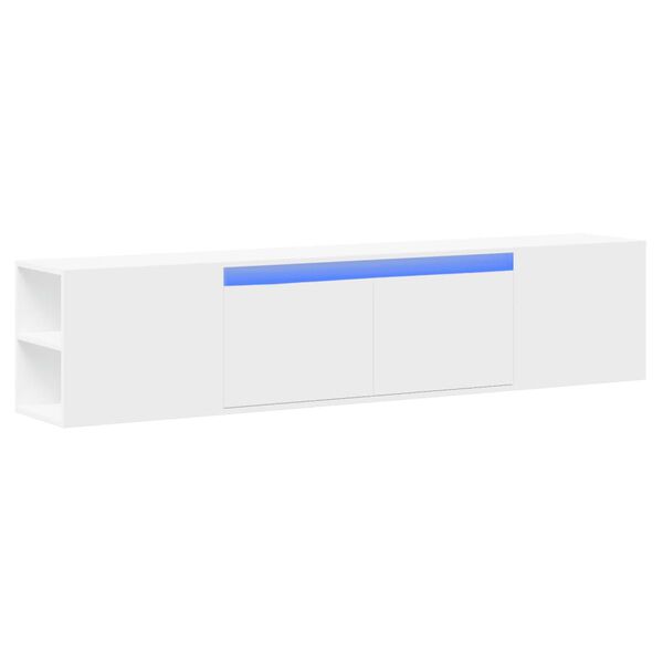 vidaXL Vegghengt TV-benk med LED hvit 180x31x39,5 cm