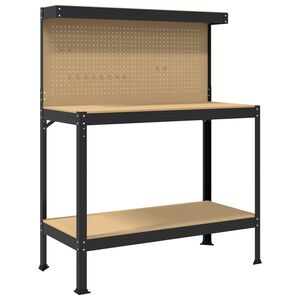 vidaXL Arbeidsbenk Svart 114 x 54 x 145 cm Ingeni&oslash;rtre og metall
