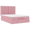 vidaXL Ottoman sengeramme med madrasser rosa 140x200cm fl&oslash;yel
