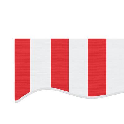 vidaXL Erstatningsduk for markise rød og hvit stripe 4x3 m