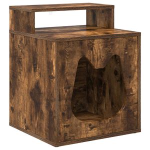 vidaXL Katt Hus R&oslash;kt Eik 42,5 x 40 x 53,5 cm Konstruert tre