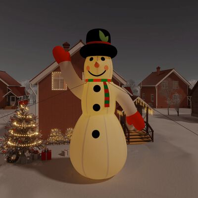 vidaXL Oppblåsbar julesnømann med lysdioder 805 cm