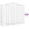 vidaXL Gabionkurver buede 20 stk 200x50x160/180 cm galvanisert jern