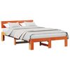 vidaXL Sengestamme med hodegjerde Vokset Brun 135 x 190 cm Massiv furu