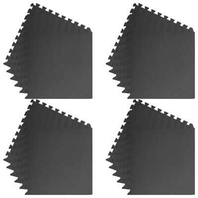 vidaXL Gulvmatter 24 stk 8,64 ㎡ EVA-skum svart