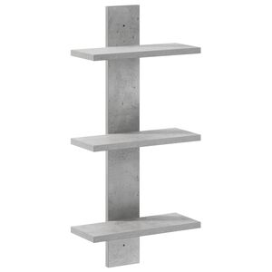 vidaXL Vegghylle Betonggr&aring; 30 x 13.5 x 64.5 cm Konstruert tre