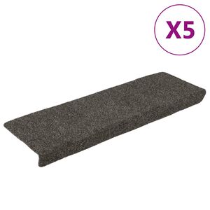 vidaXL Trappematter selvklebende 5 stk 65x21x4 cm antrasitt rektangul&aelig;r kant