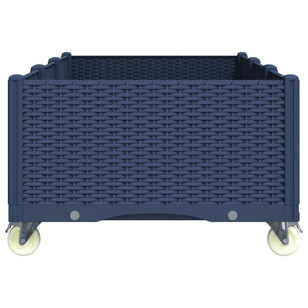 vidaXL Plantekasse med hjul bl&aring;gr&aring; 150x80x54 cm PP