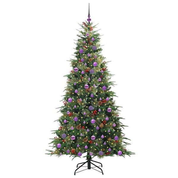 vidaXL Kunstig sammensatt juletre med 300 LED gr&oslash;nn 210 cm PE og PVC