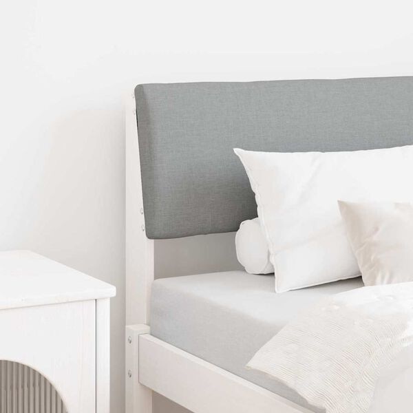 vidaXL Polstret sengegavl Lysegrå 80 cm Massiv furu