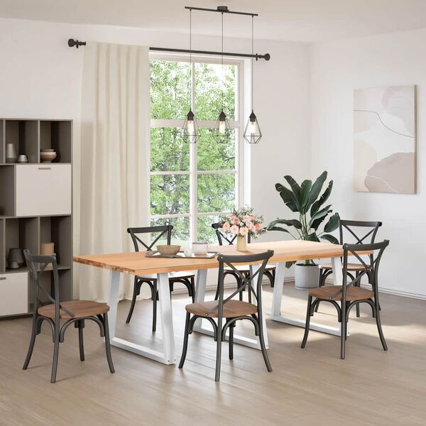 vidaXL Spisebordben V-formet 3 stk hvit 100x(72-73,3) cm stål