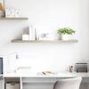 vidaXL Flytende vegghylle eik 120x23,5x3,8 cm MDF