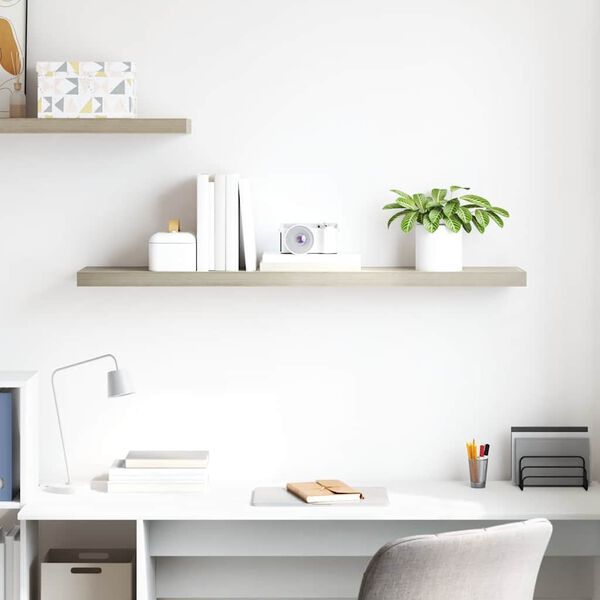 vidaXL Flytende vegghylle eik 120x23,5x3,8 cm MDF