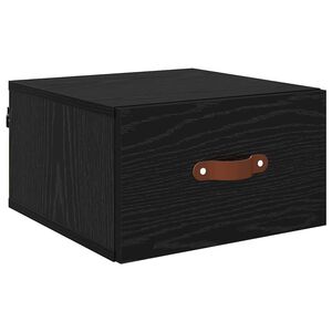 vidaXL Vegghengt nattbord Svart Eik 35 x 35 x 20 cm Konstruert tre