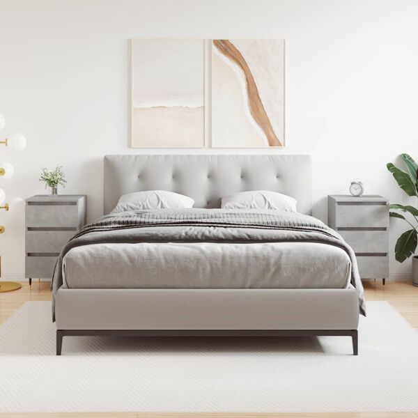 vidaXL Nattbord 2 stk betonggr&aring; 40x35x69 cm konstruert tre