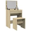 vidaXL Sminkebord med krakk sonoma eik 60x40x113,5 cm