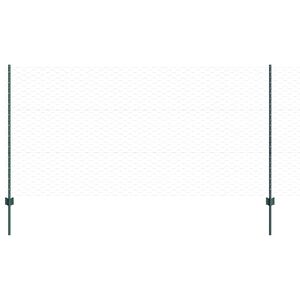 vidaXL Sekskantet gjerde med post 25 x 1,2 m PVC-belagt st&aring;l Gr&oslash;nn