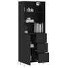 vidaXL Highboard svart 69,5x34x180 cm konstruert tre