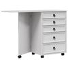 vidaXL Rulleskap med skuffer og foldbart top CORONA Hvit