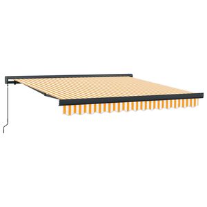 vidaXL Uttrekkbar markise gul og hvit 3x2,5 m stoff og aluminium