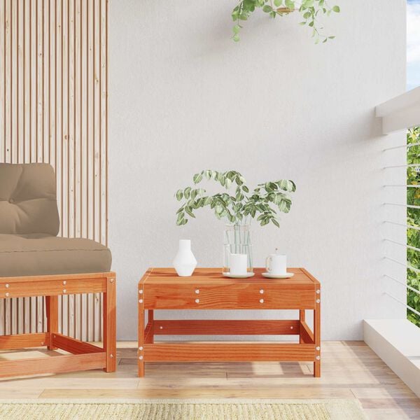 vidaXL Hagefotst&oslash;tte Massiv furu VoksBrun 62 x 62 x 32 cm