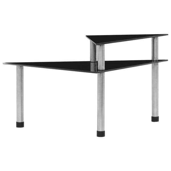 vidaXL Kj&oslash;kkenhylle svart 49,5x35x26 cm herdet glass