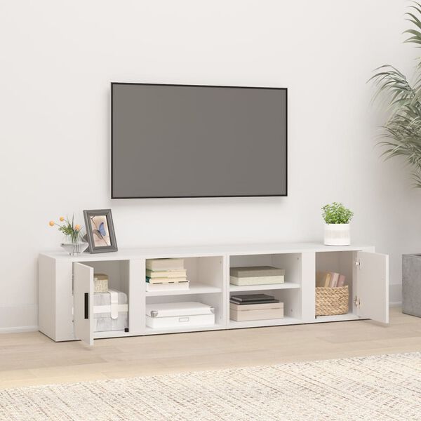 vidaXL TV-benker 2 stk hvit 80x31,5x36 cm konstruert tre