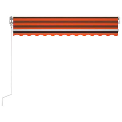 vidaXL Automatisk markise med LED og vindsensor 300x250cm oransje/brun