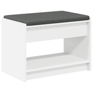 vidaXL Gangbenk Hvit 63 x 38 x 45 cm Konstruert treverk og stoff