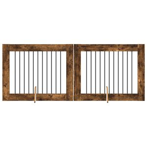 vidaXL Hundegate med stender 2 pcs R&oslash;kt Eik 100 x 80 cm Konstruert tre