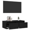 vidaXL TV-benk med LED-lys svart eik 75x35,5x25 cm