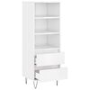 vidaXL Highboard høyglans hvit 40x36x110 cm konstruert tre