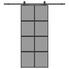 vidaXL Skyved&oslash;r med monteringssett svart 90x205 cm herdet glass