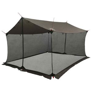 vidaXL Camping tarp med nettingvegger Brun gr&aring; 340 x 260 x 220 cm